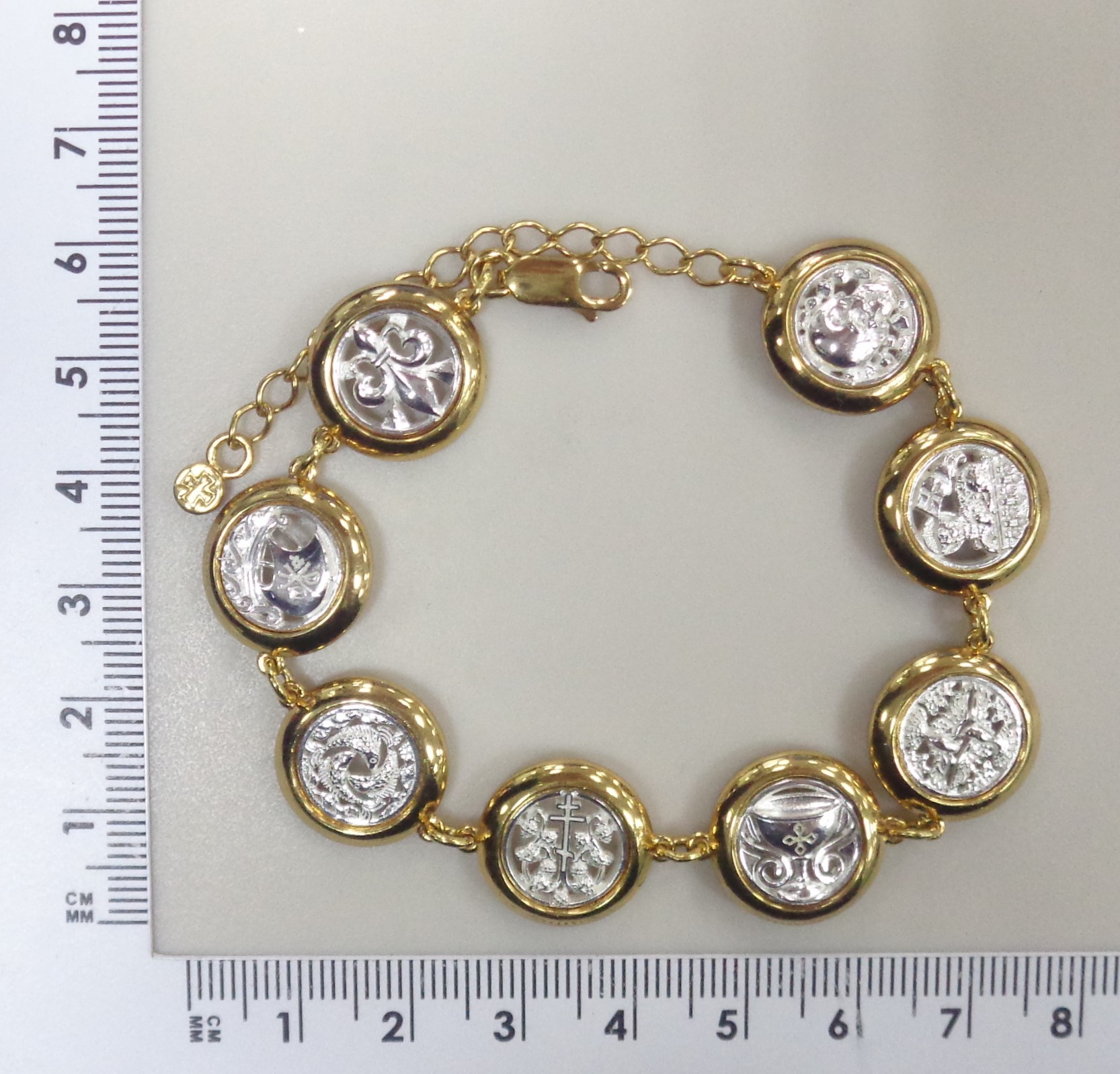 Серебряный браслет "Символы православия"